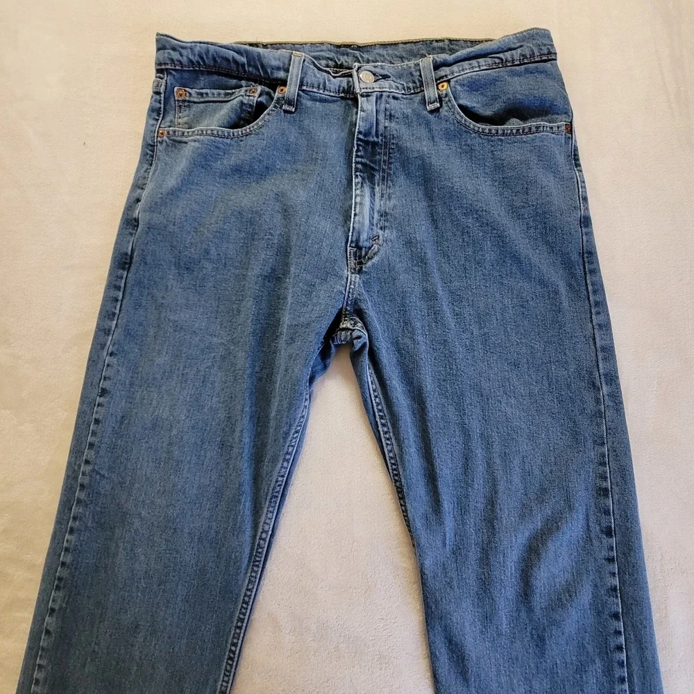 Levi's 505 Regular Fit Jeans Mens 38x34 Blue Straight Leg Denim Casual Rugged
